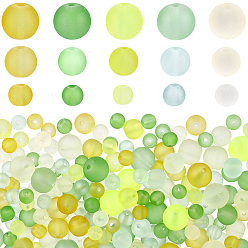 Couleur Mélangete 400pcs 15 couleurs peinture de cuisson perles de verre transparentes, facette, ronde, couleur mixte, 6~10mm, Trou: 1~1.6mm
