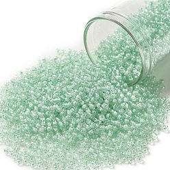 (1065) Mint Lined Crystal Toho runde Rocailles, japanische Rocailles, (1065) mit Minze ausgekleideter Kristall, 11/0, 2.2 mm, Bohrung: 0.8 mm, über 1110pcs / Flasche, 10 g / Flasche