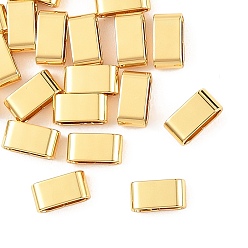 Настоящее золото 18K Латунные подвески-слайды Shegrace, прямоугольные, без свинца, без кадмии и без никеля, реальный 18 k позолоченный, 10x5x3.5 мм, отверстие : 8.5x2 мм