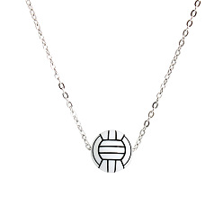 Volleyball Силиконовые подвески ожерелья, с 667 ожерельями из нержавеющей стали с цепочкой для женщин и мужчин, волейбол, 19.69 дюйм (50 см)