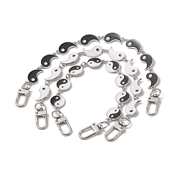 Mixed Color Alloy Enamel Yin Yang Link Chain Bag Extender Chains, with Alloy Swivel Clasps, Mixed Color, 25.8~29.2cm, 3pcs/set