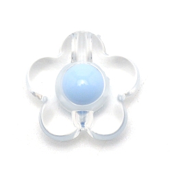 Light Sky Blue Transparent Resin Beads, Flower, Light Sky Blue, 17x17.4x9.5mm, Hole: 2.7mm