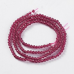 Pale Violet Red Glass Beads Strands, Faceted, Round, Pale Violet Red, 2x2mm, Hole: 0.4mm, about 193~197pcs/strand, 14.17 inch~15.51 inch(36~39.4cm)