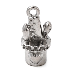 Нержавеющая Сталь Цвет 304 Настройки горный хрусталь из нержавеющей стали кулон, очаровывает ледяных существ, цвет нержавеющей стали, пригодный для стразов 1 мм, 15x8x7 мм, отверстие : 1.4 мм