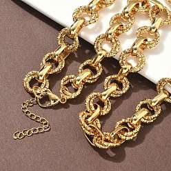 Золотой 304 ожерелья из текстурированной нержавеющей стали с двумя кольцами, ионное покрытие (ip), золотые, 17.95 дюйм (45.6 см)