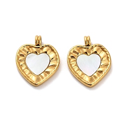 Белый 304 подвески из нержавеющей стали, с оболочкой, шарма сердца, ионное покрытие (ip), белые, 18.5x15x2.5 мм, отверстие : 2.5 мм