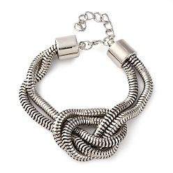 Платина Браслеты из железной цепочки с узлом для женщин, платина, 7-1/2 дюйм (19 см)