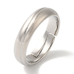 Платина Латунные регулируемые кольца на палец для женщин с покрытием стойки, прочное покрытие, без свинца и без кадмия, платина, 5 мм, размер США 8 1/2 (18.5 мм)