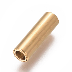Золотой 304 магнитные застежки из нержавеющей стали с клеевыми концами, ионное покрытие (ip), колонка, золотые, 16x5 мм, отверстие : 3 мм