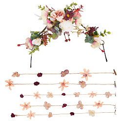 (52) Непрозрачная лаванда 6шт. тканевые, сплавные и пластиковые повязки на голову, Обруч для волос, обмотанный вокруг головы, для украшения волос в виде короны, украшение для волос в виде лозы., разноцветные, 255~480x32.5~145x3~32.5 мм