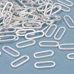 Посеребрённый Латунные соединительные колечки, долговечный, овальные, 925 серебро покрытием, 12x4.5x1 мм, внутренний диаметр: 9.5x2 мм