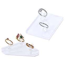 Mixed Shapes 2 шт. 2 стили акриловые подставки для колец ювелирных изделий, органайзеры для колец и украшений, белые, разнообразные, 5.1~6.6x5.6~8.3x2.35~3.9 см, 1 шт / стиль