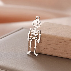 Нержавеющая Сталь Цвет Шкентели нержавеющей стали, скелет, цвет нержавеющей стали, 28x13 мм