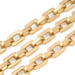 Настоящее золото 18K 201 цепи с квадратными звеньями из нержавеющей стали, с катушкой, ионное покрытие (ip), несварные, реальный 18 k позолоченный, 10x6.5x2.5 mm и 10x8x2 mm