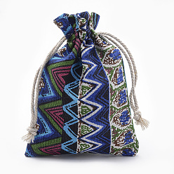 Синий Упаковочные мешки из поликоттона (полиэстер), синие, 14x10 см