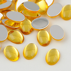 Золотистый Записки украшения аксессуары для одежды тайвань акриловые горный хрусталь кабошоны, плоский зад, овальные, золотые, 25x18x6 мм