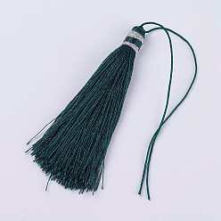Темно-серый Нейлоновая нить кисточкой большие украшения кулон, темно-серый, 100x10 мм
