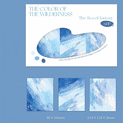 Васильковый Цвет бумажных стикеров в стиле wildernrss, наклейки с наклейками, для офисного школьного чтения, палитра узор, васильковый, 50x40 мм, 60 листов / комплект