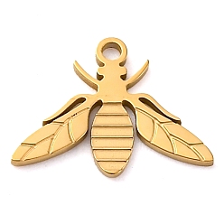 Золотой 304 прелести нержавеющей стали, прелести пчел, ионное покрытие (ip), золотые, 9x12x1 мм, отверстие : 1 мм