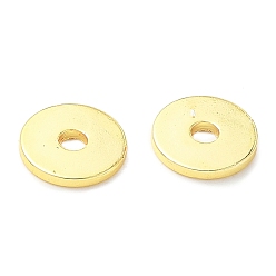 Золотой Spacer бисер латунные, долговечный, плоско-круглые, золотые, 8x1 мм, отверстие : 2 мм