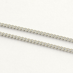 Stainless Steel Color Tarnish Resistant 304 Stainless Steel Twisted Chains, Soldered, Stainless Steel Color, 2.5x2x0.5mm