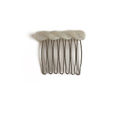 Желтая Старая Ткань  Ацетат целлюлозы (смола) аксессуары для волос, с металлическими гребнями для волос для женщин и девочек, старое кружево, 55x49 мм