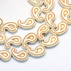 Светлый Золото-желтый Бусины из синтетического магнезита, головастик, светлый золотарник желтый, 21x12.5x4 мм, отверстие : 1.5 мм, около 22 шт / нитка, 15.7 дюйм