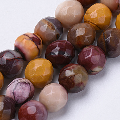 Mookaite Natural Mookaite Beads Strands, Faceted, Round, 6mm, Hole: 1mm, about 62pcs/strand, 15.3 inch