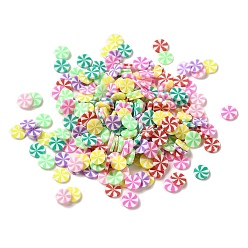 Mixed Color Handmade Polymer Clay Cabochons, Polymer Clay Slices for Nail Art & Phone Cases, Flat Round, Mixed Color, 5x0.7~1mm, 50000pcs/1000g