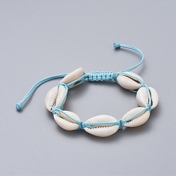 Светло-Голубой Браслеты из бисера, с корейскими вощеный шнур полиэстера, Небесно-голубой, 2-1/4 дюйм ~ 3-3/4 дюйм (5.8~9.5 см)