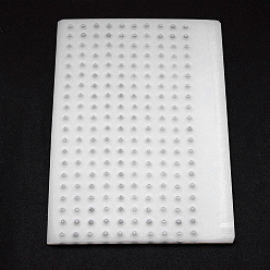 White Plastic Bead Counter Boards, for Counting 12mm 200 Beads, Rectangle, White, 26.8x17.4x0.9cm, Bead Size: 12mm