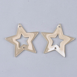 Navajo White Acrylic Links, Imitation Gemstone Style, Star, Navajo White, 42.5x44.5x2.5mm, Hole: 2mm, about 235pcs/500g
