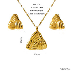 Треугольник 304 подвески и серьги-гвоздики из нержавеющей стали, золотые, треугольные, 25x27 мм и 450 мм