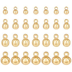 Золотой 40 шт 4 стили латунные подвески, круглые подвески, золотые, 5~8x3~6 мм, отверстие : 1.2~1.4 мм, 10 шт / стиль