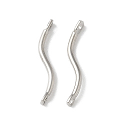 Платина Латунные волнистые соединительные стержни подвески, долговечный, стойки покрытие, без кадмия и без свинца, платина, 21x2x3.5 мм, отверстие : 1.2 мм
