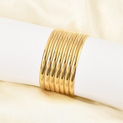 Золотой Модные 201 браслеты из нержавеющей стали, золотые, 2-1/2 дюйм (6.5 см), 7 шт / комплект