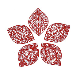 Красный 430 из нержавеющей стали филигранные подвески, окрашеные, гравированные металлические украшения, лист, красные, 41x28x0.5 мм, отверстие : 1 мм