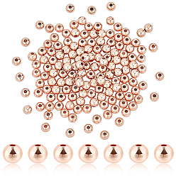 Розовое Золото 300шт. стойка покрытие латунные распорные бусины, долговечный, круглые, розовое золото , 6x5 мм, отверстие : 1.5 мм