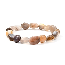 Botswana Agate Natural Botswana Agate Beaded Stretch Bracelet, Inner Diameter: 2-1/8~2-1/4 inch(5.5~5.8cm)