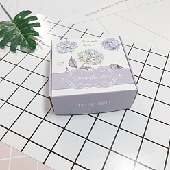 Цветок Складные бумажные подарочные коробки, мыльницы ручной работы, квадратный, цветок, 7.5x7.5x3 см