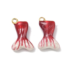 Красный 304 нержавеющей стальной эмали подвески, прелести рыбий хвост, ионное покрытие (ip), реальный 18 k позолоченный, красные, 18.5x12x5.5 мм, отверстие : 1.6 мм