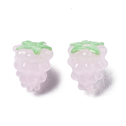 Розовый Бусины лэмпворк , винограды, туманная роза, 15x12.5~13 мм, отверстие : 1.6 мм