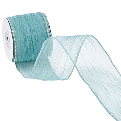 Кадет Синий Лента из жемчужной ткани, для упаковки подарков, кадетский синий, 2-3/8 дюйм (60 мм) ~ 2-1/2 дюйм (62 мм)