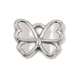 Stainless Steel Color 304 Stainless Steel Pendants, Butterfly Charms, Stainless Steel Color, 13x16x2mm, Hole: 2.5x2mm