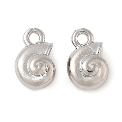 Платина Латунные подвески, спиральная оболочка, долговечный, без свинца и без кадмия, платина, 9x6x4 мм, отверстие : 1.4 мм