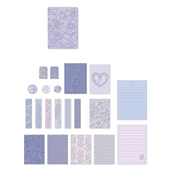 Lavender 20Pcs Scrapbook Paper Kit, Including Scrapbook Paper, Envelopes, Greeting Cards, Notes and Stickers, Lavender, 45~195x30~145mm