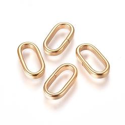 Золотой 201 Быстроразъемные соединения из нержавеющей стали, связывающий кольца, закрыты, но распаян, золотые, 13.4x6.8x2 мм, внутренний диаметр: 10.5x4.2 мм