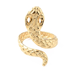 Настоящее золото 14K 304 змеиные открытые манжеты из нержавеющей стали, реальный 14 k позолоченный, внутренний диаметр: 17 мм