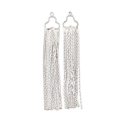 Платинированный Латунь кисточкой большие кулоны, долговечный, без никеля , Реальная платина, 56x8.5x1 мм, отверстие : 1.4 мм