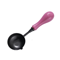 Серо-розавый Ложки сургуча из сплава, с ручкой из абс, инструмент для нагрева штампа, увядшая роза, 102x34.6 мм